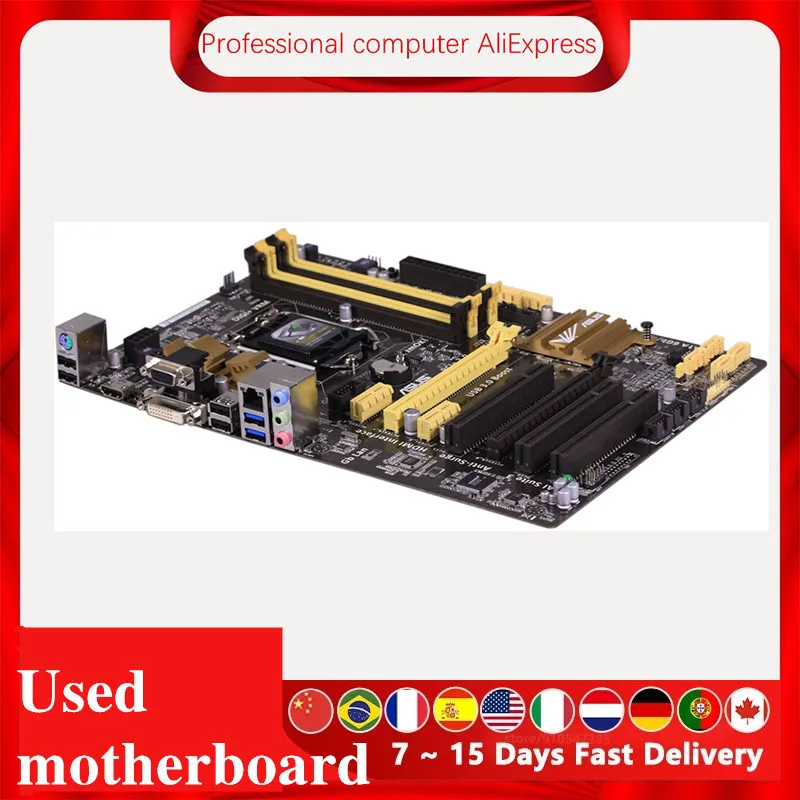 Imagem -02 - Placa-mãe de Mesa H87 Lga 1150 para Core i7 i5 i3 Ddr3 Sata3 Usb 3.0 Hdmi Placa Principal Usada Original Asus-h87-plus