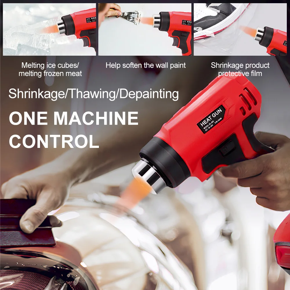 360W Cordless Heat Gun Portable 400℃ Hot Air Gun with 4 Nozzle Fit for Milwaukee 18V Battery (No Battery)