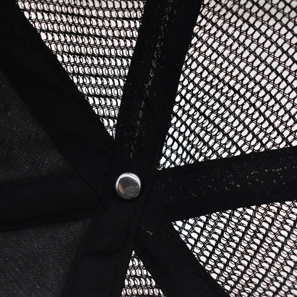 Modische Baseballkappe aus gewaschener Baumwolle, UV-Schutz, atmungsaktive Sportmütze, verstellbare Denim-Mesh-Kappe, Sommer für Damen und Herren – Detail 7