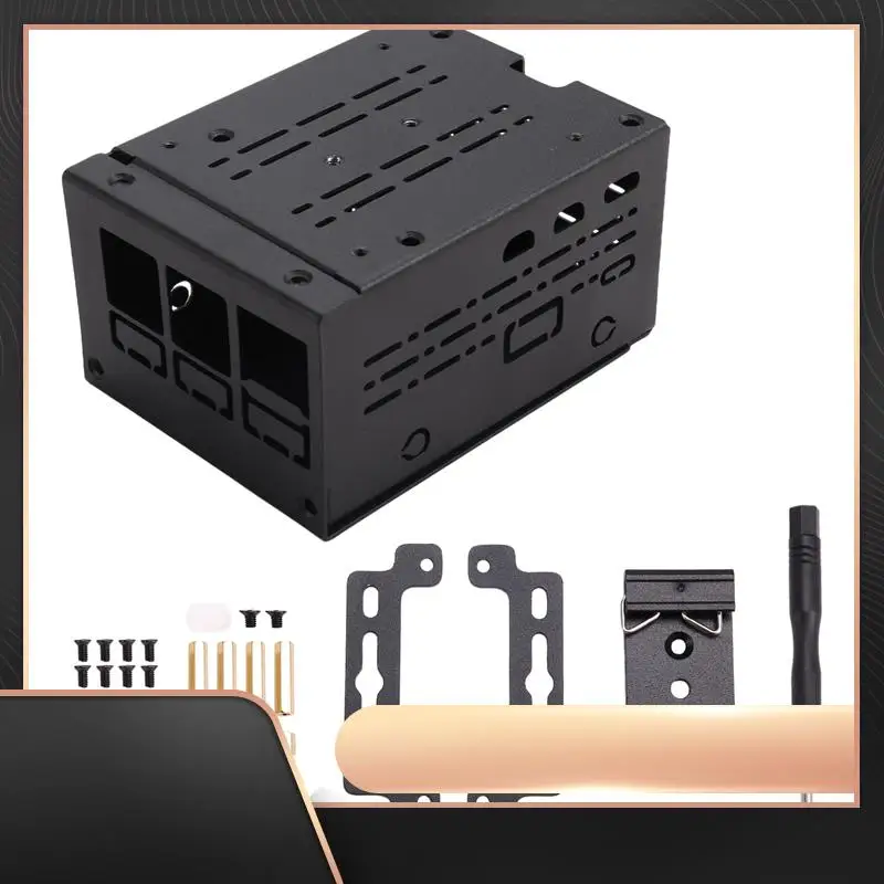 

For Raspberry Pi 5 Industrial Grade Large Space Metal Case For Active Cooler Pcle/Poe HAT-N34R