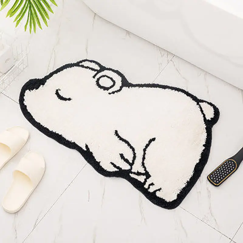 Bedroom Entrance Carpet Washable Bathroom Cartoon Animal Absorbent Anti-slip Mat Cashmere Floor Carpet Floor Mat Door Carpet