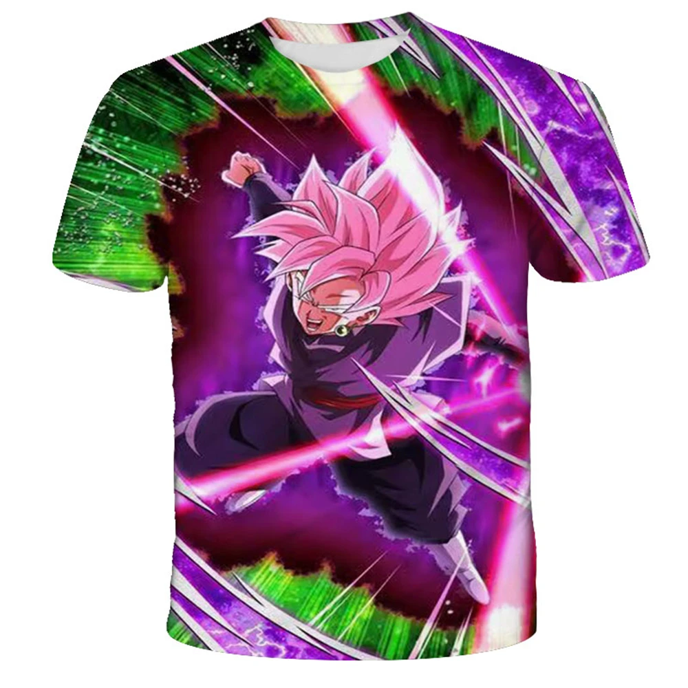 

2026 Summer Dragon Ball Z Boys' T-shirt 3D Goku Print Men's Harajuku Fashion Short Sleeve Casual Tops Clothing
