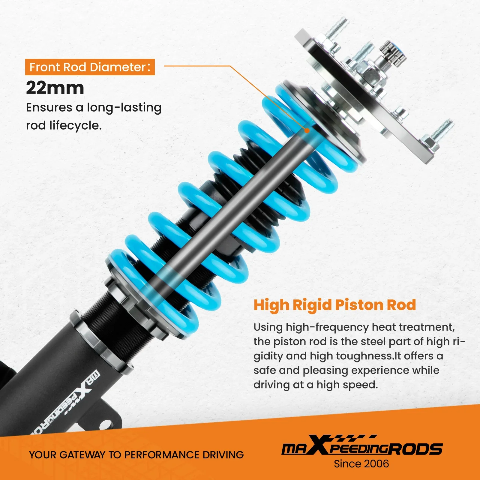 MaXpeedingrods Gewindefahrwerk 24-Wege-Dämpfersatz für Mini Clubman R55 Cooper D 2007–2014