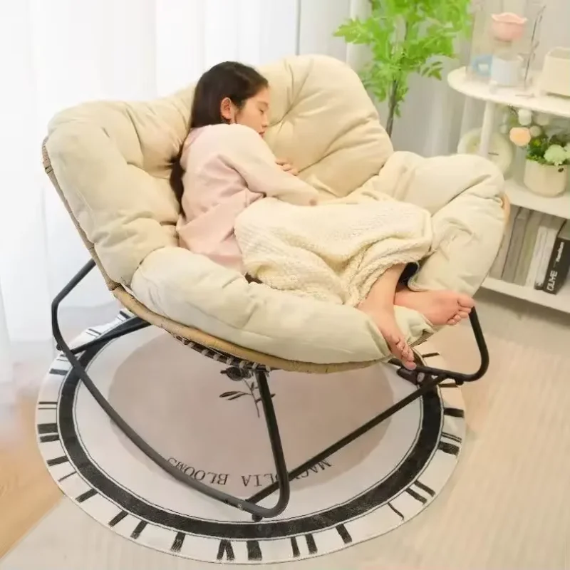 Adult Rocking Chair Living Room Woven Rattan Lazy Sofa For Bedroom Courtyard Balcony Creative leisure Outdoor Lounge Chair