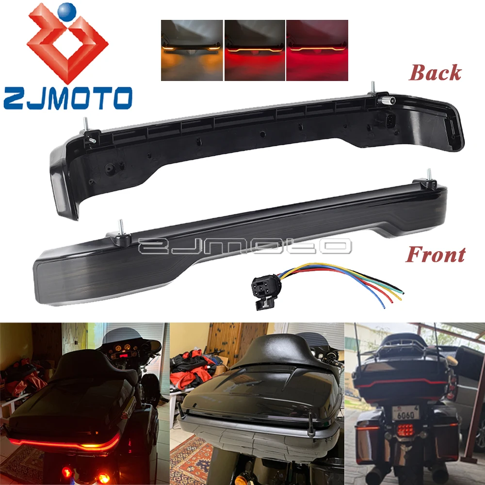 

Motorcycle LED Tour-Pak Trunk Light Tail Brake Turn Signal Lamp For Harley Touring Road Tri Electra Glide Ultra Classic 2014-up