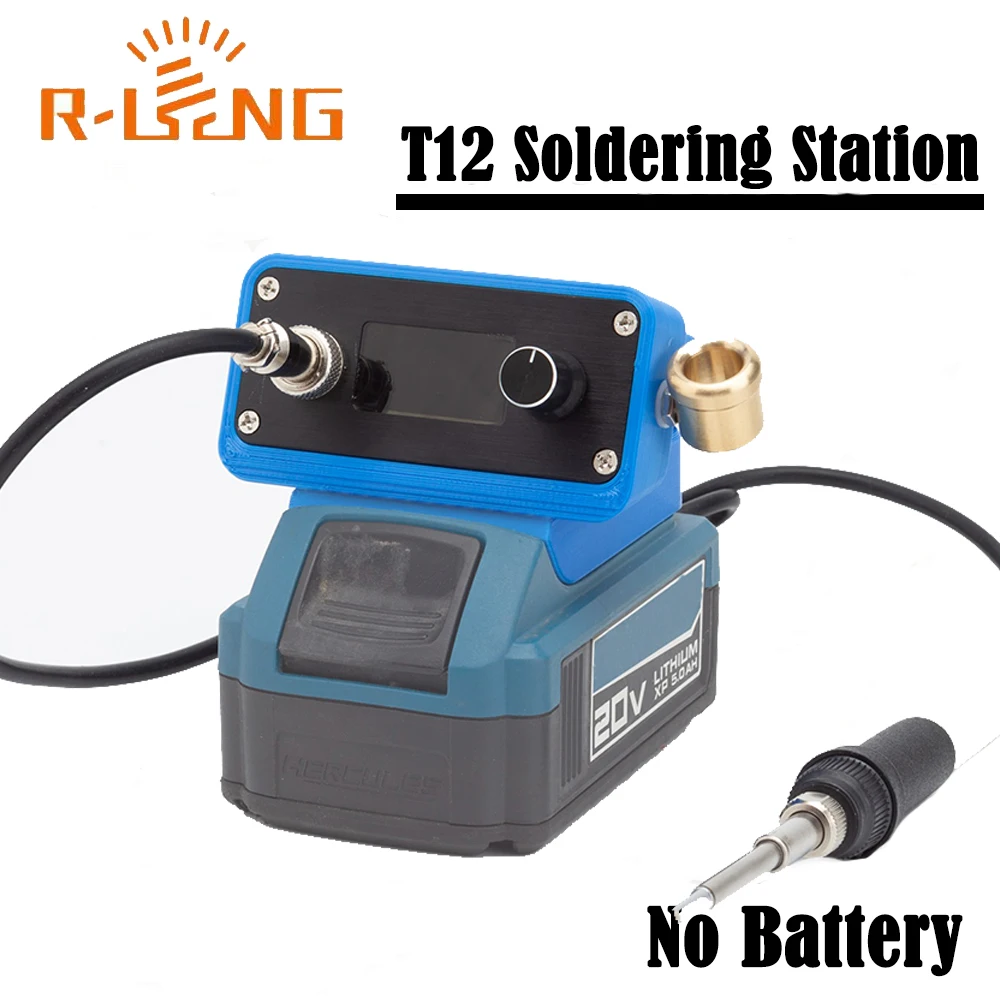 

Цифровая паяльная станция OLED T12 для литиевых аккумуляторов Hercules 18В, регулируемая паяльная станция для ремонта своими руками (без аккумулятора)