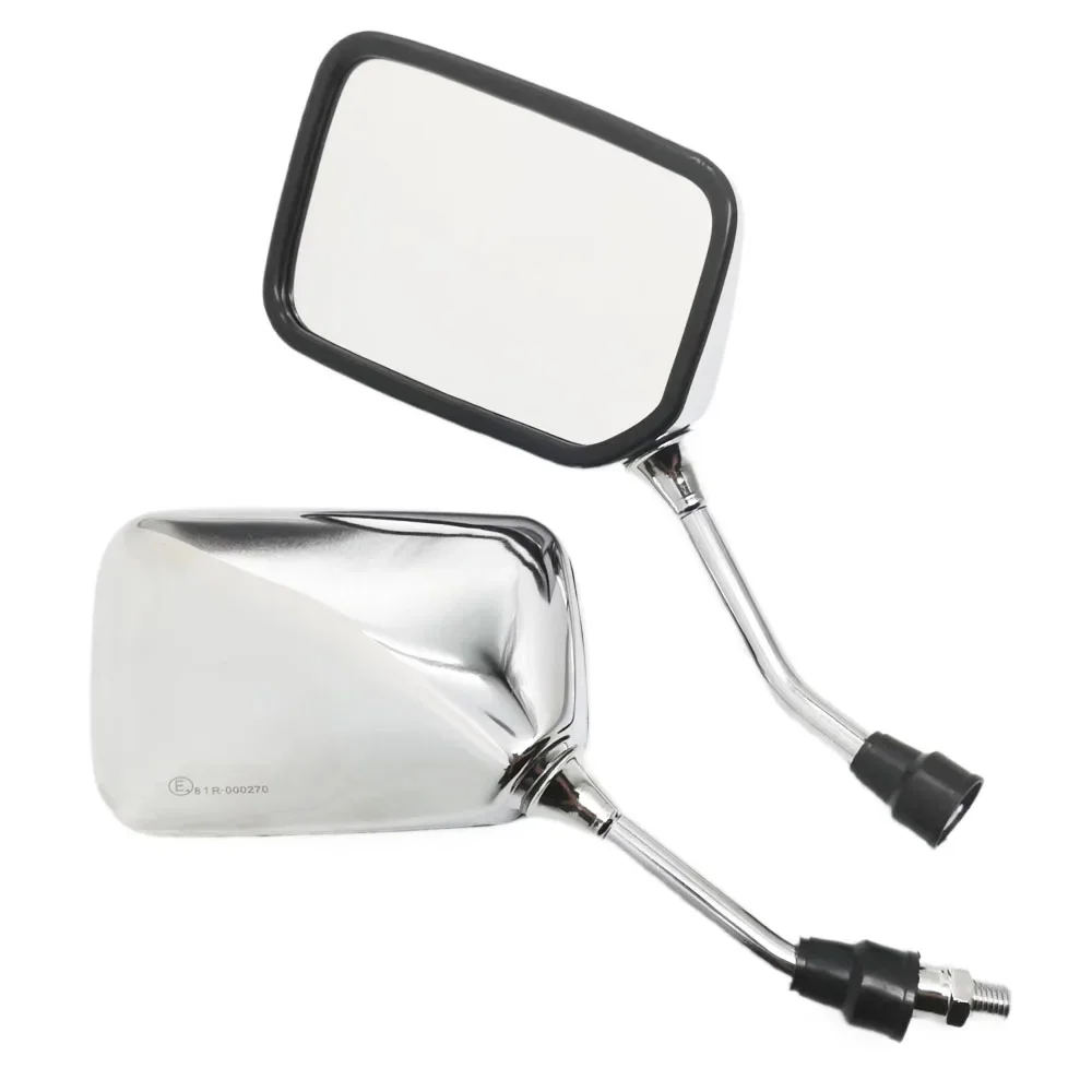 Motorcycle Square Mirrors 10mm M10 Thread for Scooter Baron BMS Retro Lance Vintage Rear View Mirrors