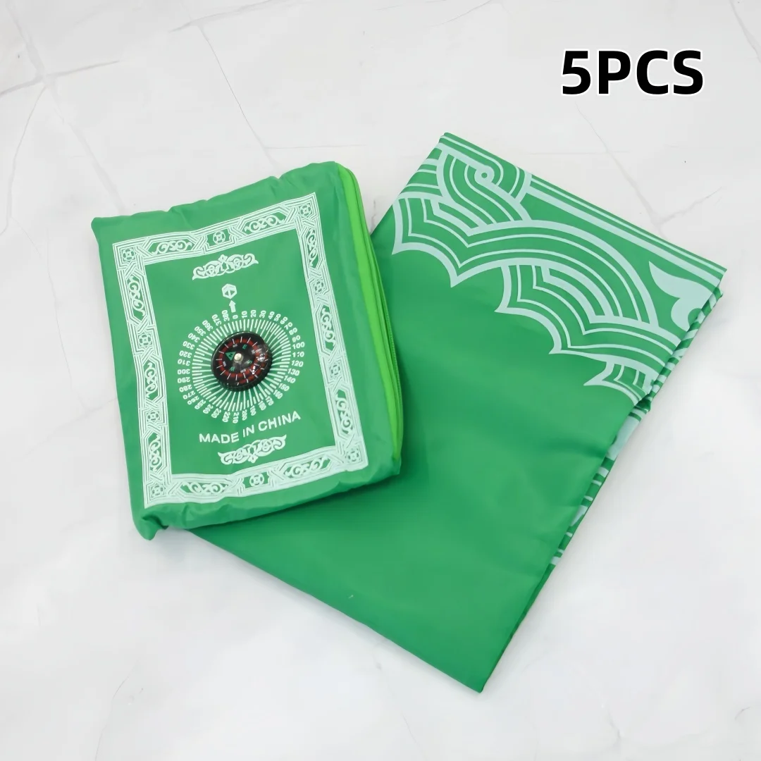 

Islam Kneeling Prayer Carpet 5 Packs 60x100cm Waterproof Portable Prayer Rug With Compass Outdoor Travel Mat With Storage Bag