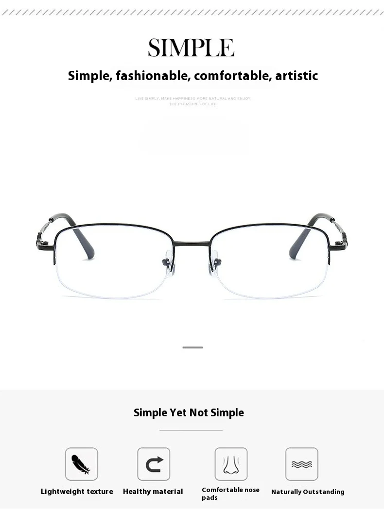 Modische ultraleichte Anti-Blaulicht-Presbyopie-Brille für Menschen mittleren Alters und ältere Menschen, hochauflösende Lesebrille – Detail 2