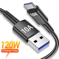 120W USB Type C Fast Charge Data Line Anti-break Fast Charge Cable Wire for Samsung Huawei Oneplus Charge Cable Wire 1m/1.5m/2m