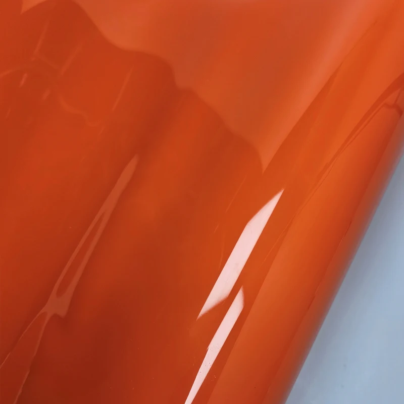 50cm*300cm High Glossy crystal racing Orange Gloss vinyl Wrap Red Glossy  Car wrapping paper car wrap roll Motorcycle Sticker