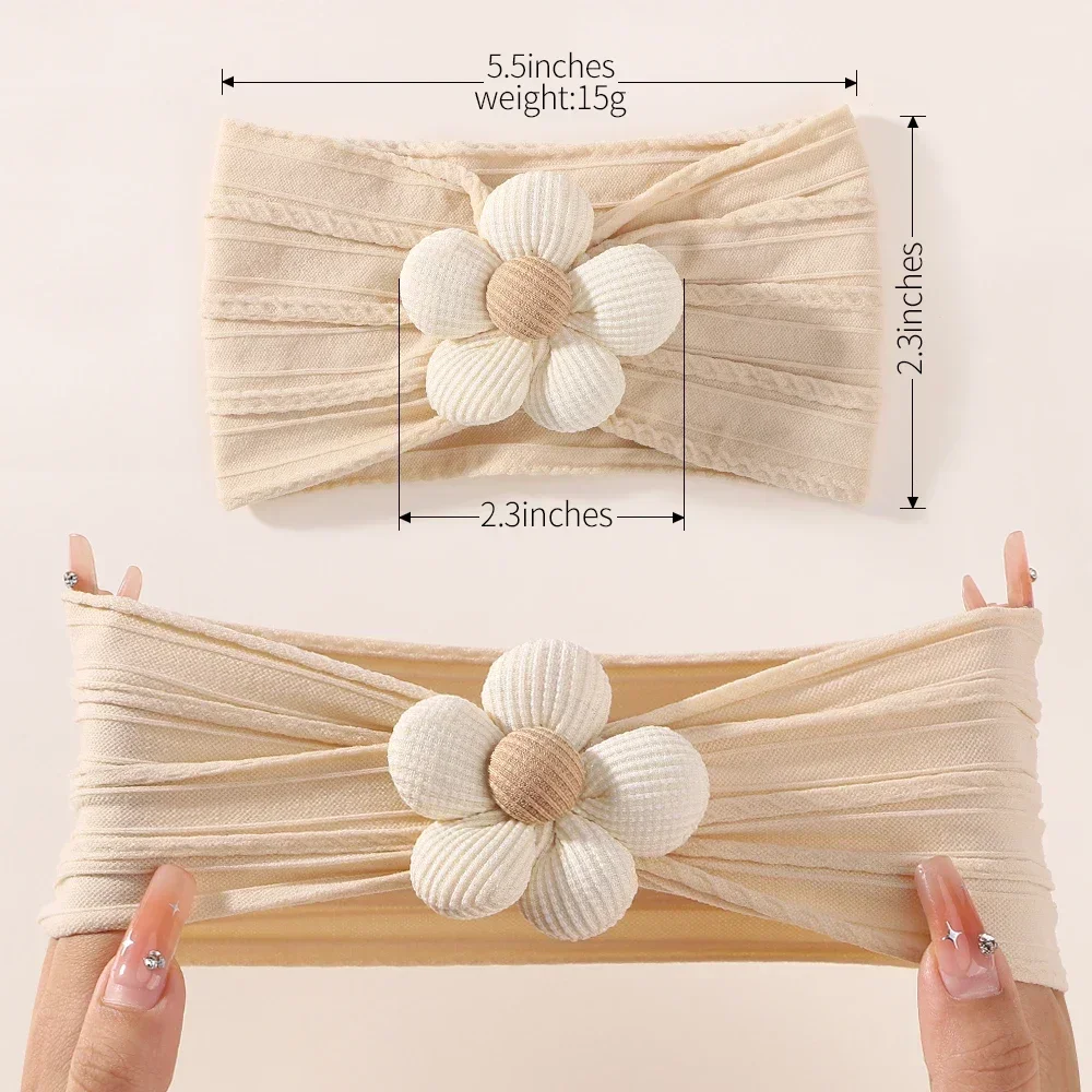 1 pañuelo de nailon suave Astique adecuado para recién nacido niña diadema de flores diadema elástica turbante accesorios para el cabello para niños