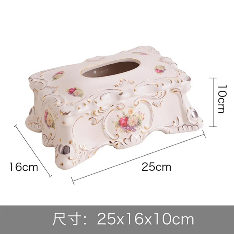 Ceramic Ttissue Box/European Style Floral Pattern Paper Box/Creative Home Napkin Paper Case,/Living Room Coffee Table Storage C