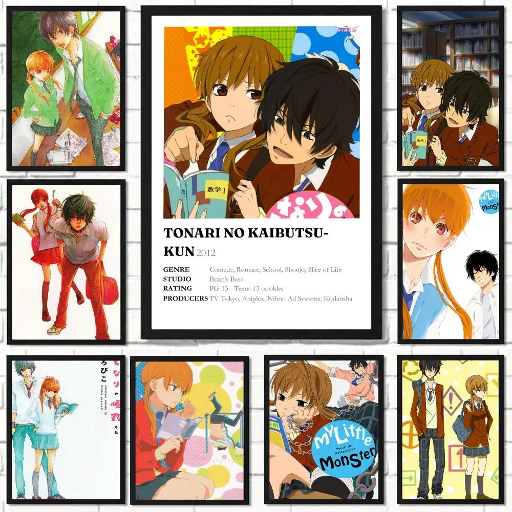 anime M-My Little Monster-R Poster Self Adhesive Wall Decor for Modern Home Cafe Office and Bar