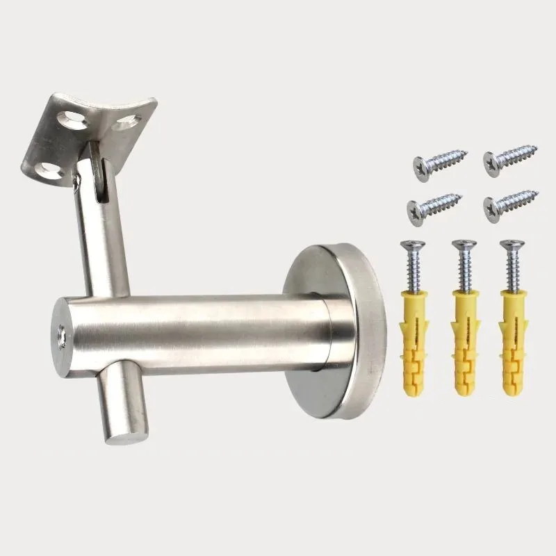 2pcs Handrail Brackets Guardrail Hardware Wall Support Hand Rail Balustrade Stairs Accessories Adjustable Brackets Silver