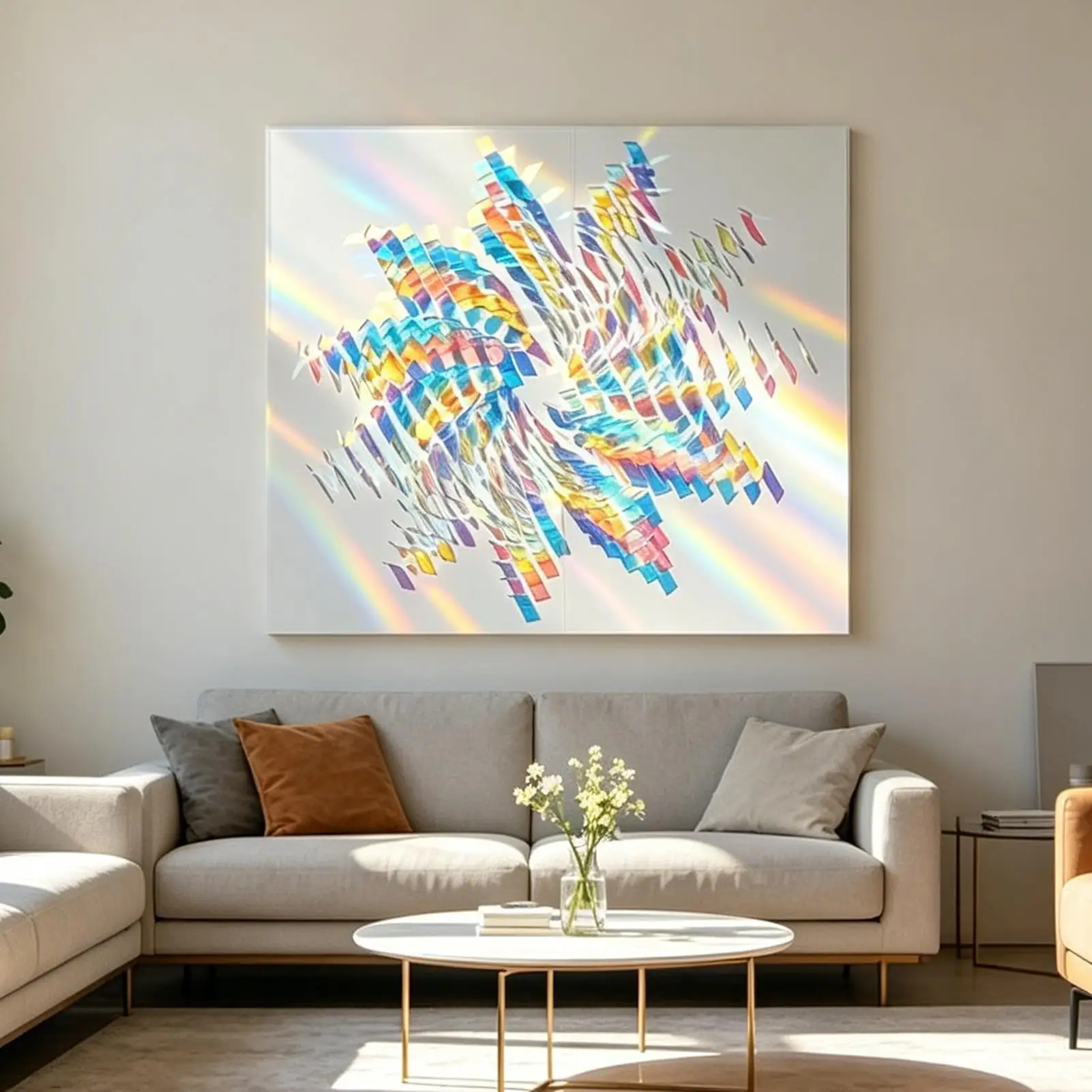 Rainbow Acrylic Sheets Mini Holographic Acrylic Squares 100 Pcs Double-Sided Iridescent Mosaic Sheet For Home Crafts Decoration