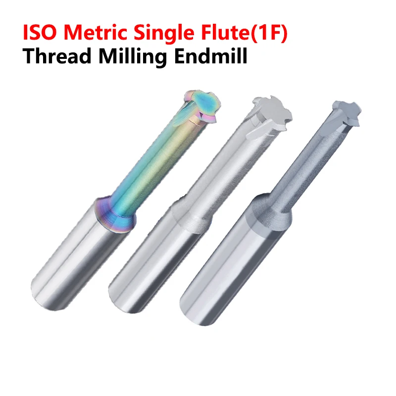 OYYU 1F Threading Milling Endmill ISO Metric Single Tooth M1.2 M1.4 M2 M3 M4 M5 M6 M8 M10 M12 Carbide Thread CNC Internal Tools、