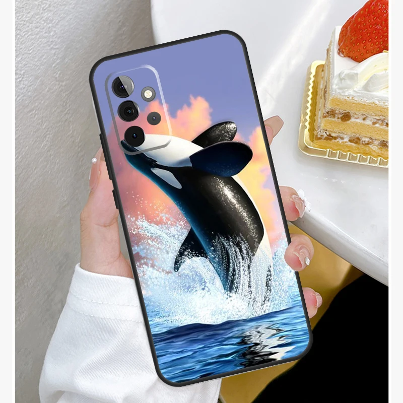 Custodia Killer Whale Orca per Samsung Galaxy A55 A35 A15 A14 A34 A54 A73 A53 A33 A23 A13 A12 A32 A52 A51 Cover