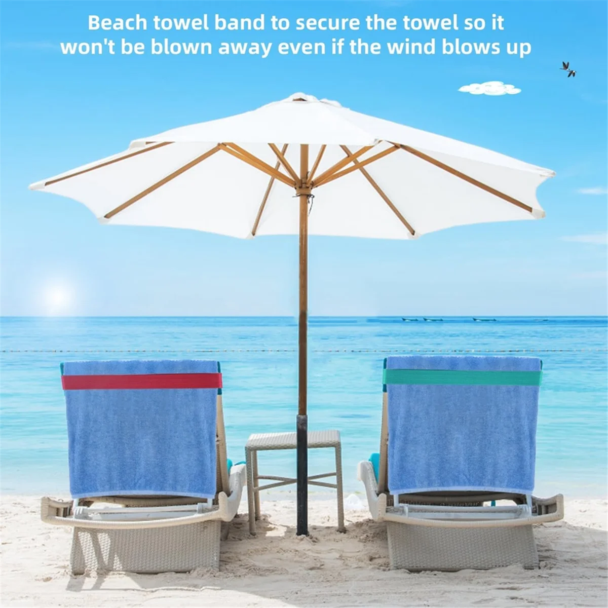 ABFKW Beach Towel Bands (4 Pack),Beach Chair, Pool Chairs & Cruise Ship Essentials,the Better Towel Chair Clips Towel Holder
