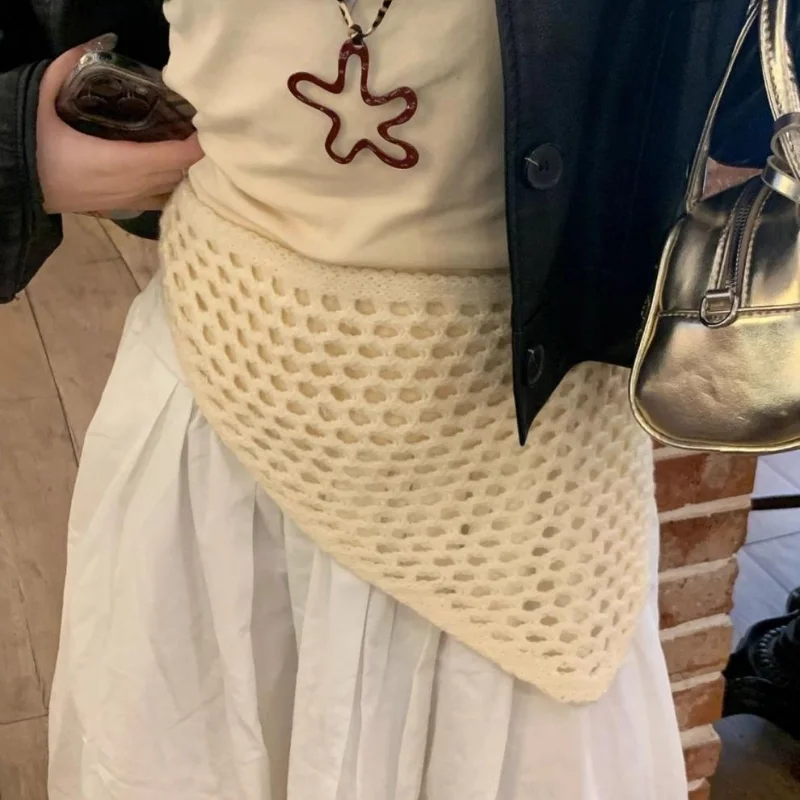 

Korean-style White Women's Butt Curtain Spring Fashion Layered Skirts Kawaii Triangle Headband Hot Girl Jeans Accessories