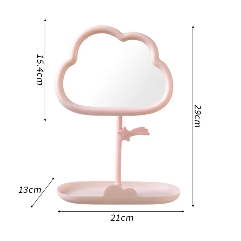 High Definition Mirror Clouds Makeup Mirror Single-sided Rotatable Dressing Mirror Portable Cartoon Meteor Desktop Mirror Girls