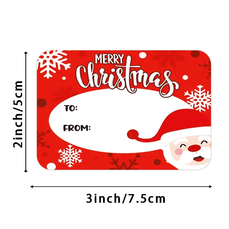 50-250Pcs Merry Christmas Decorative Stickers For Presents Wrapping Christmas Gift Name Tag Stickers Snowman Festive Decor