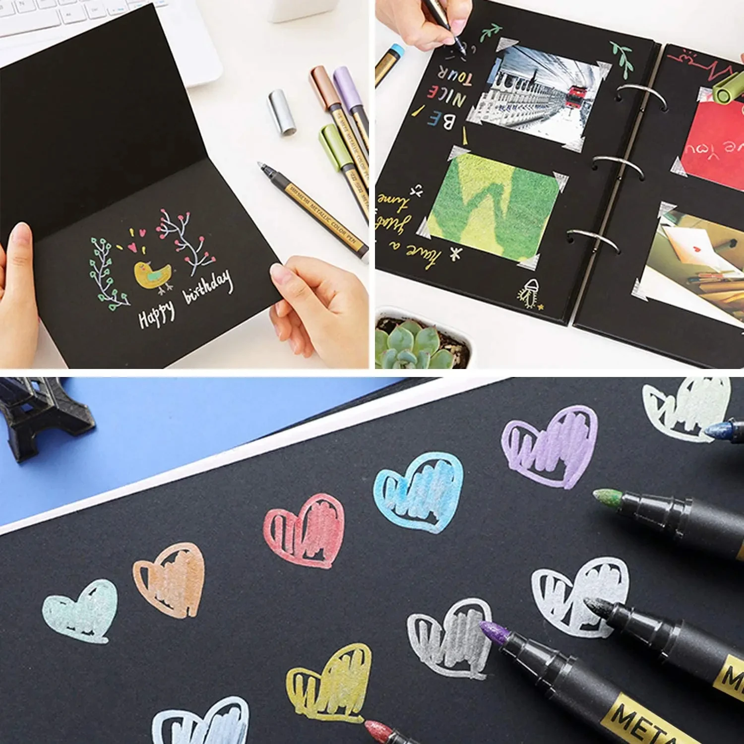 10/20 Color Metallic Paint Marker Pen set Permanent Writing Rock Painting Photo Album Scrapbook Glass Wood Canvas Card Art