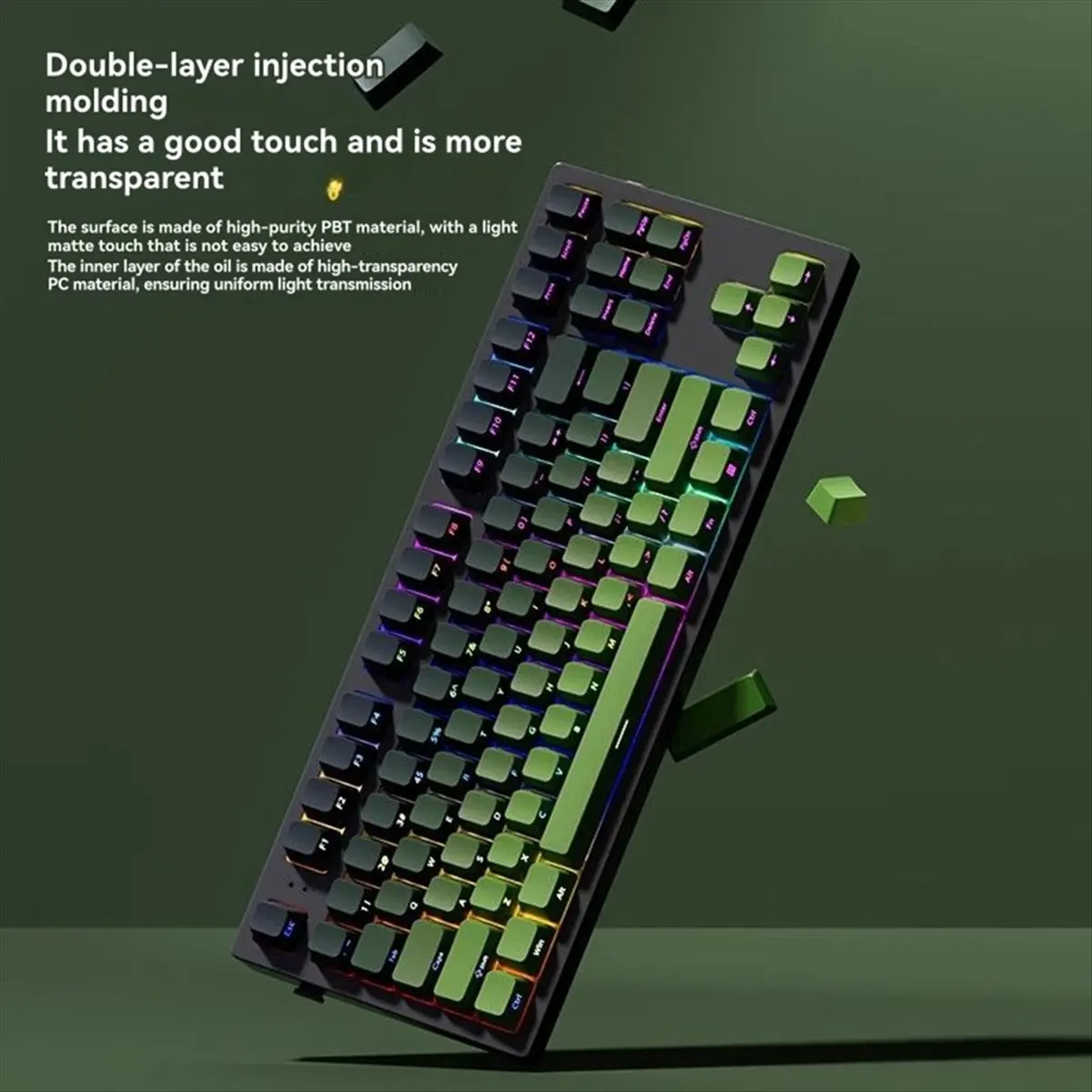 Welcome Deal~Gradient PBT Keycaps Set for Mechanical Keyboards Cherry Profile Double Shot Side Print for Cherry MX Switches