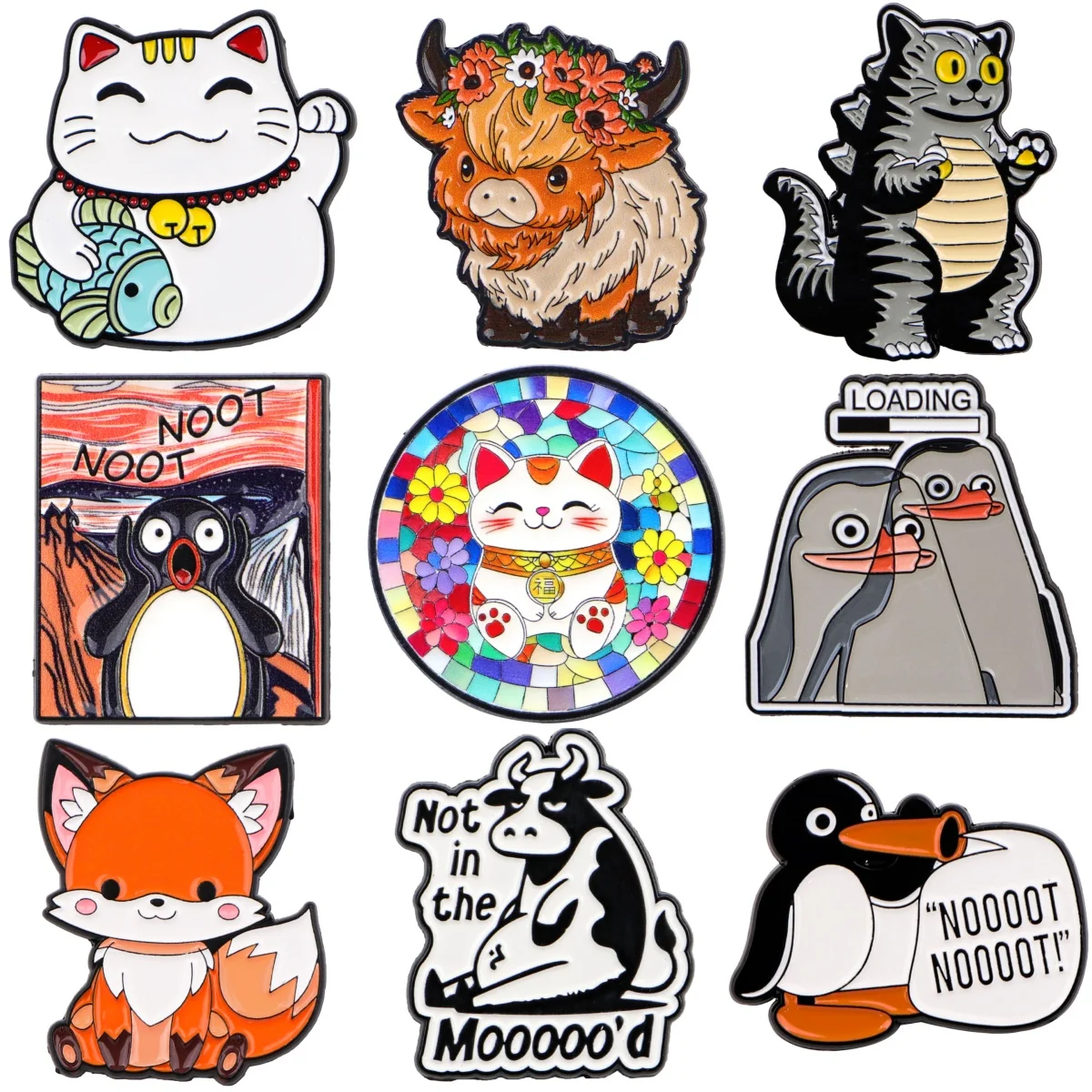 Broches de pingüinos bonitos para mujer, Pin esmaltado de animales de dibujos animados, insignia de Metal de gato, joyería, ropa, mochila, accesorios, regalo para amigos