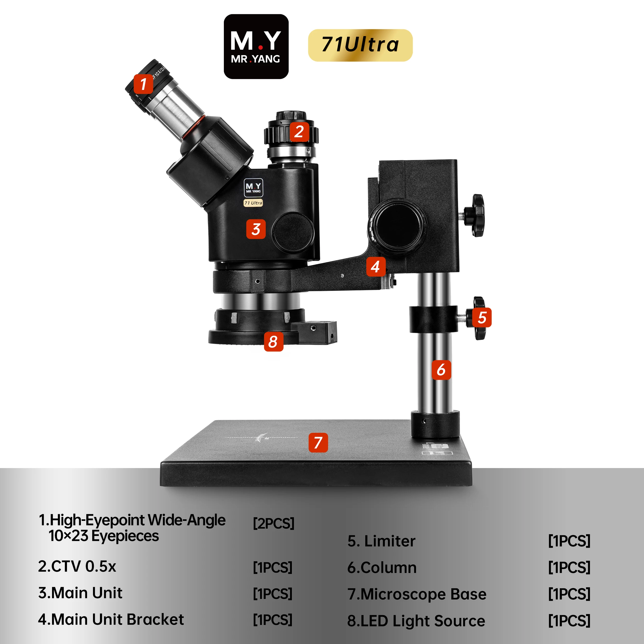 M.Y 71Ultra Microscope: Continuous zoom, high-definition microscope, specifically designed for mobile phone repair.