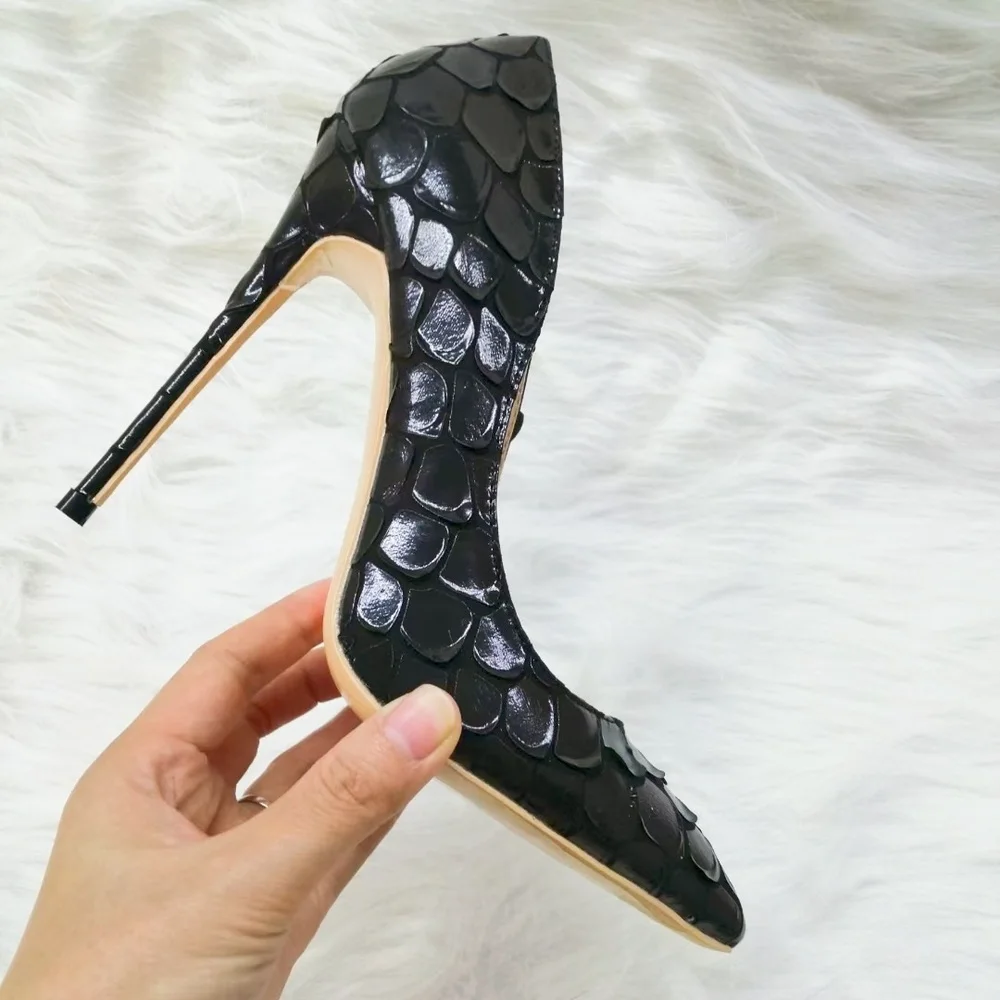 Three-dimensional Mermaid Pattern High Heels,Women Pumps,Sexy Shallow Spring Shoes,Slip On,Pointed Toe.Size 34-40,Dropship