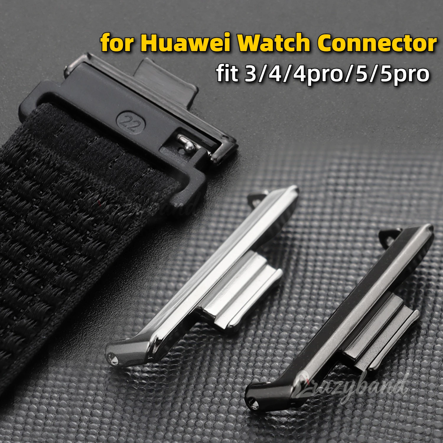 Metal Watch Strap Connector Adapters for Huawei Watch fit3/4/4pro/5/ 5pro Replace Connector for Leather Nylon Bracelet Accessory