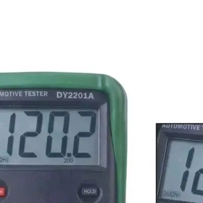 DY2201A Digital Car Battery Tester Multimeter Green ABS Automotive Repair Tool With LCD Display Data Hold For Voltage Resistance