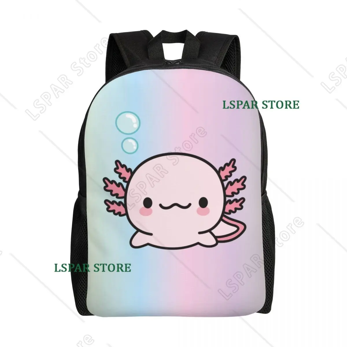 Custom Cute Axolotl Backpack for Women Men School College Student Bookbag Fits 15 Inch Laptop Kawaii Animal Relaxolotl Bags