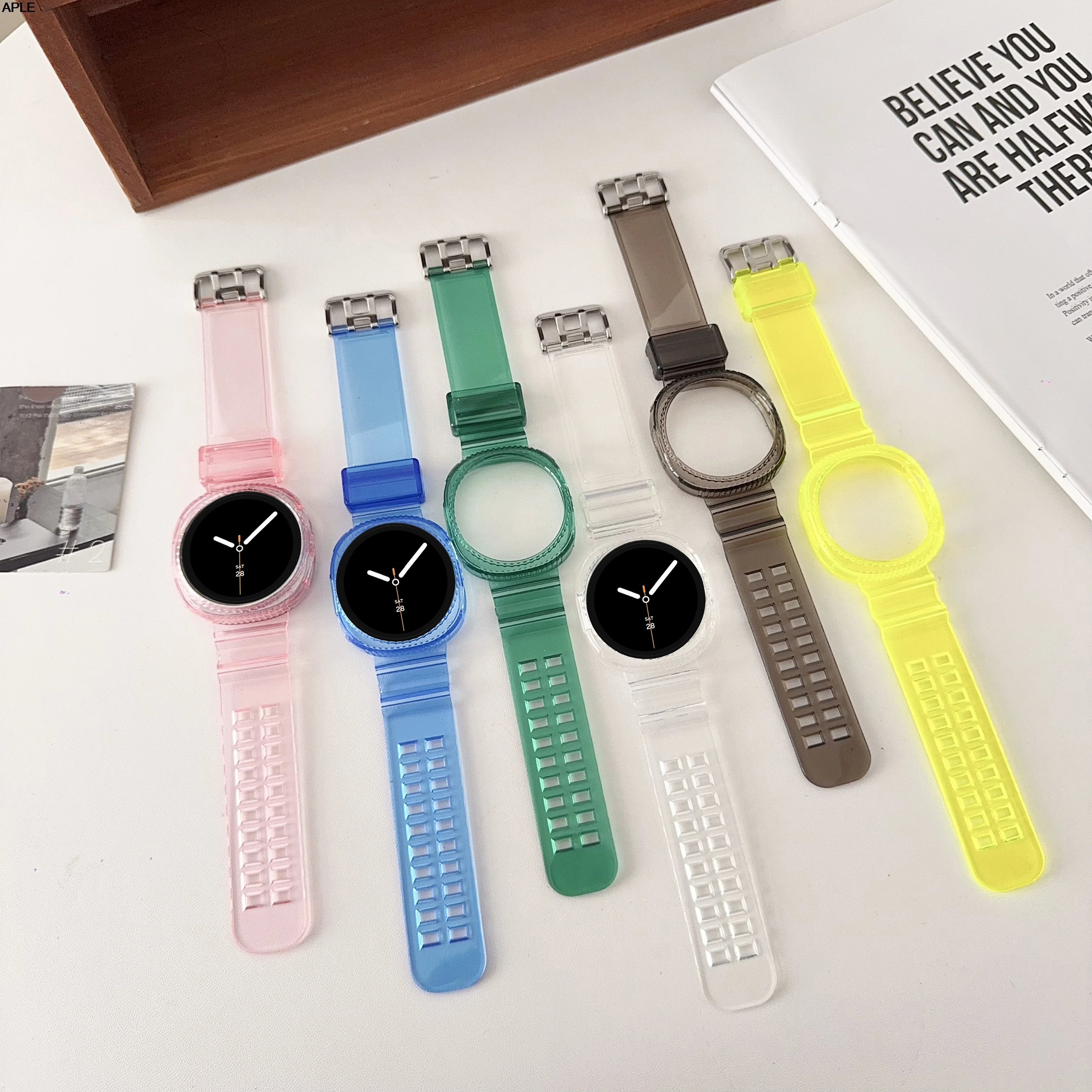Transparent Case+Strap For Samsung Galaxy Watch 8 Classic 46mm band pulseira Silicone Bracelet correa Galaxy Watch 8 40mm 44mm