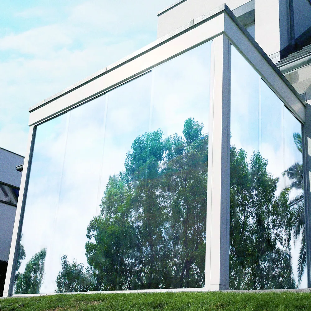 One Way Mirror Privacy Window Film Shatterproof UV Protection Heat Control Self Adhesive Removable for Home Living Room