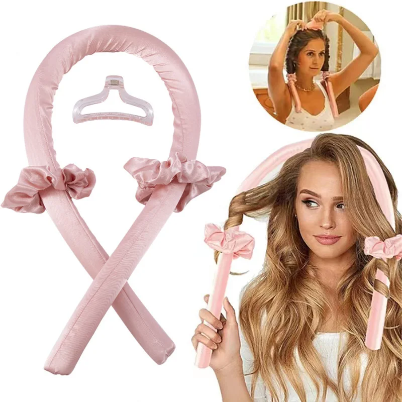 Heatless Curling Rod Headband Lazy Natural Soft Wave Lazy DIY Hair Rollers  Curling Rod with Hair Claw Clip Salon Styling Tools