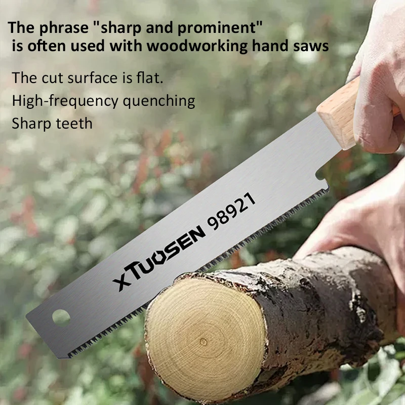 12-inch Japanese Style Handsaw Single/Double Sided Tooth Wooden Handle Handsaw Flexible Flush Cut Saw Woodworking Cutting Tools