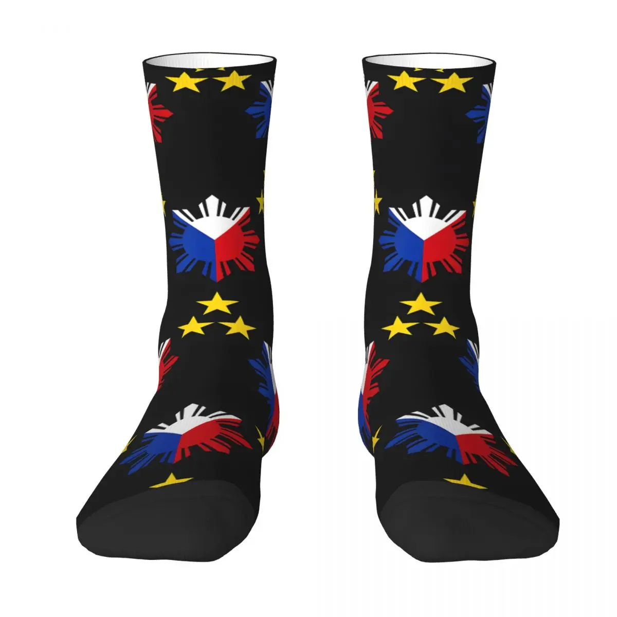 Retro Philippine Flag Men's Socks Unisex Hip Hop Pattern Printed Happy Crew Sock Gift