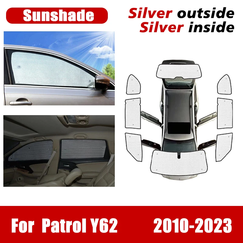 

Sunshade For Nissan Patrol Y62 Accessories Armada Infiniti QX56 QX80 2010~2023 Car Sun Visors Covers Sunscreen Window Sun Blinds