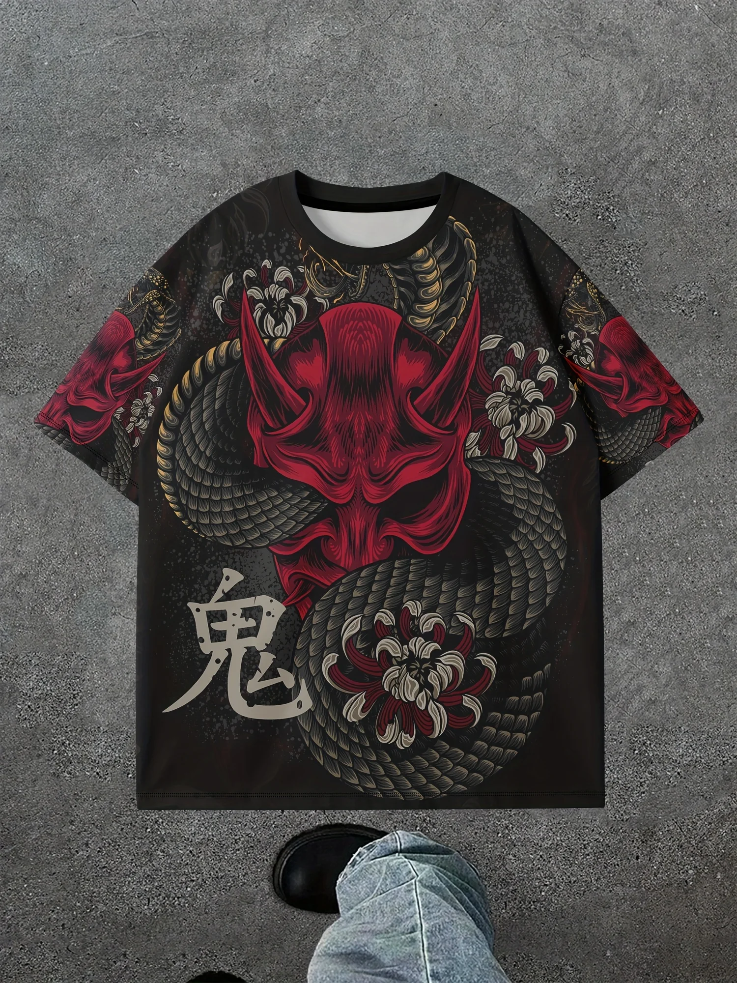 

Funny 3D Demon Print Men's T Shirt Hip Hop Trend Cool Short Sleeve Tops Casual O-neck Loose Tees Fashion Breathable y2k Clothes