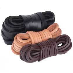 2 Meter Genuine Leather Cord Rope 2/3/4/5/6/8/10/12/15/20mm Flat Leather Straps String Necklace Bracelets DIY Jewelry Making