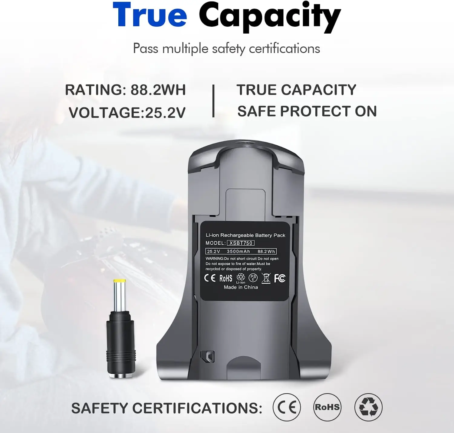 3.5Ah 25.2V XSBT750/XSBT700 Battery For Shark IZ462H IZ462HNP IZ482H IZ483H Vertex Cordless Vacuums XSBT750 Lithium-ion Battery