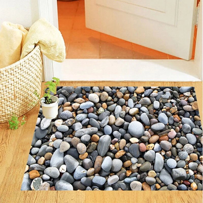 Colour Stone Pattern Bedroom Anti-Slip Coral Velvet Soft Carpet Rug Shop Home Decor Doormat  Kitchen Bath Soft Entrance Door Mat