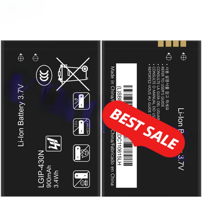 0 Cycle LGIP-430N Battery for LG GS290 GW300 LX290 High Quality Replacement Battery Grade A Lithium Ion Bateria with Tools