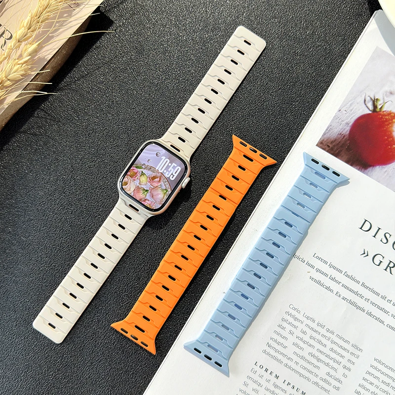 Silicone Magnetic Strap for Apple Watch 11 10 42mm 46mm 9 8 7 6 5 4 SE 45mm 41mm 40mm 44mm Replace Band IWatch Ultra 3 2 1 49mm image 6