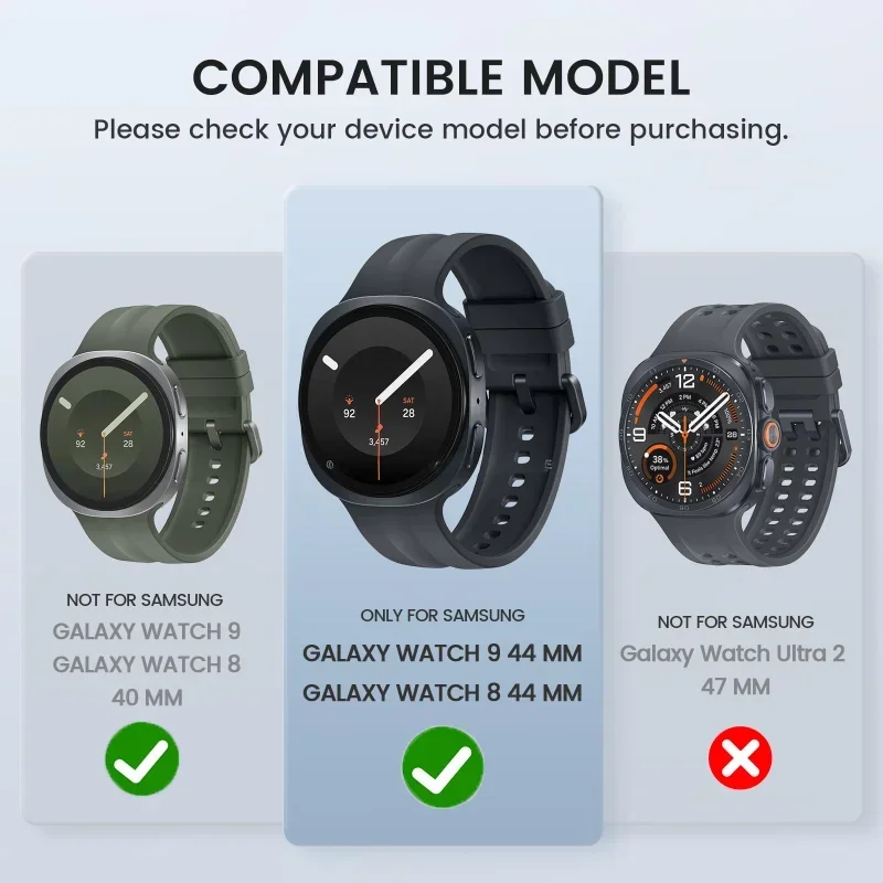 Gehärtetes Glas + PC-Hülle für Samsung Galaxy Watch 8/9 44mm/40mm Vollständig abdeckende Schutzhülle für Galaxy Watch 8 Zubehör – Detail 17