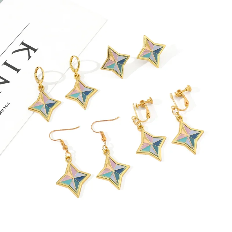 Игра Genshin Impact Primogems Эмалированные серьги Праздничные подарки