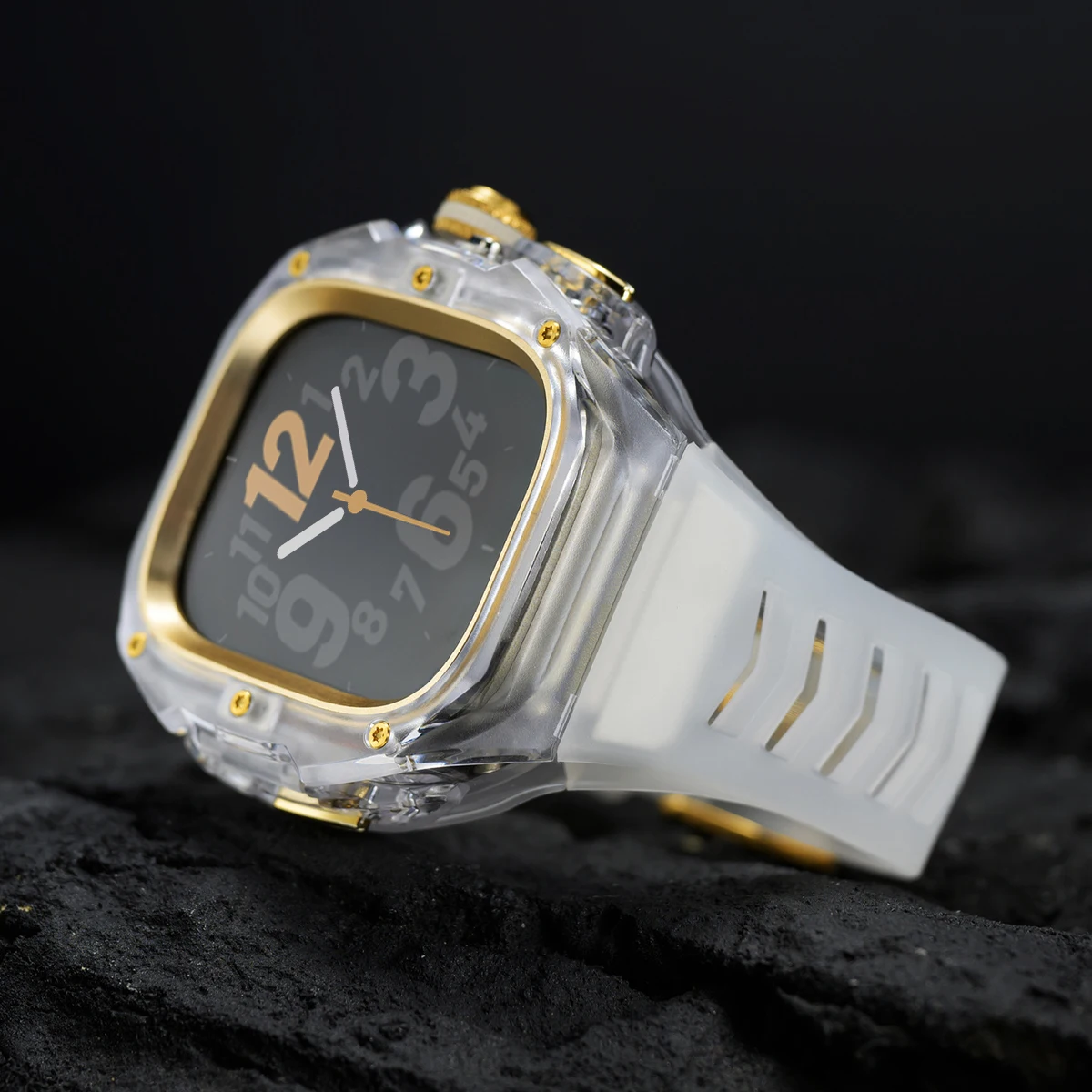 Luxury Transparent Case for Apple Watch Ultra 3 49mm Mod Kit Stainless Steel Buckle Band for iWatch Ultra 2/1 49MM Modification