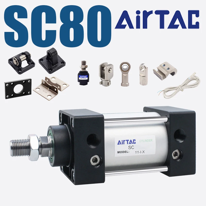 AirTAC Standard Pneumatic Air CylinderSC80  Fittings Joints I/Y/F/U Bracket CA/CB/FA/LB For Industrial Automation Machinery